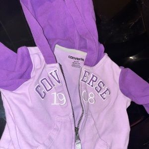 Converse 0/3 months size hoodie! Cute and purple! Original style hoodie